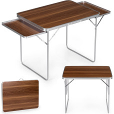Multigarden Camping table 120x60 cm folding suitcase table with 2 shelves, brown, MultiGarden