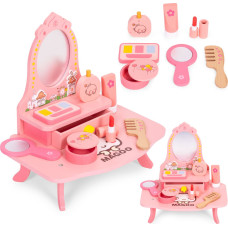 Ecotoys Wooden Dressing Table for Children with Mirror and Drawer 7 Accessories ECOTOYS