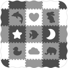 Paklājiņš-puzle ar sieniņām Ecotoys 122 x 122 cm, 25 d.