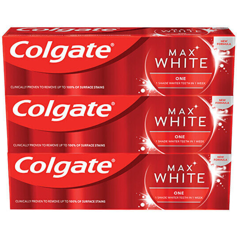 Balinošā zobu pasta Max White One 3 x 75 ml