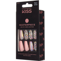 Viltoti nagi - KISS - KMN02CAM - 30 gabali - Rozā gela līme - Garums M