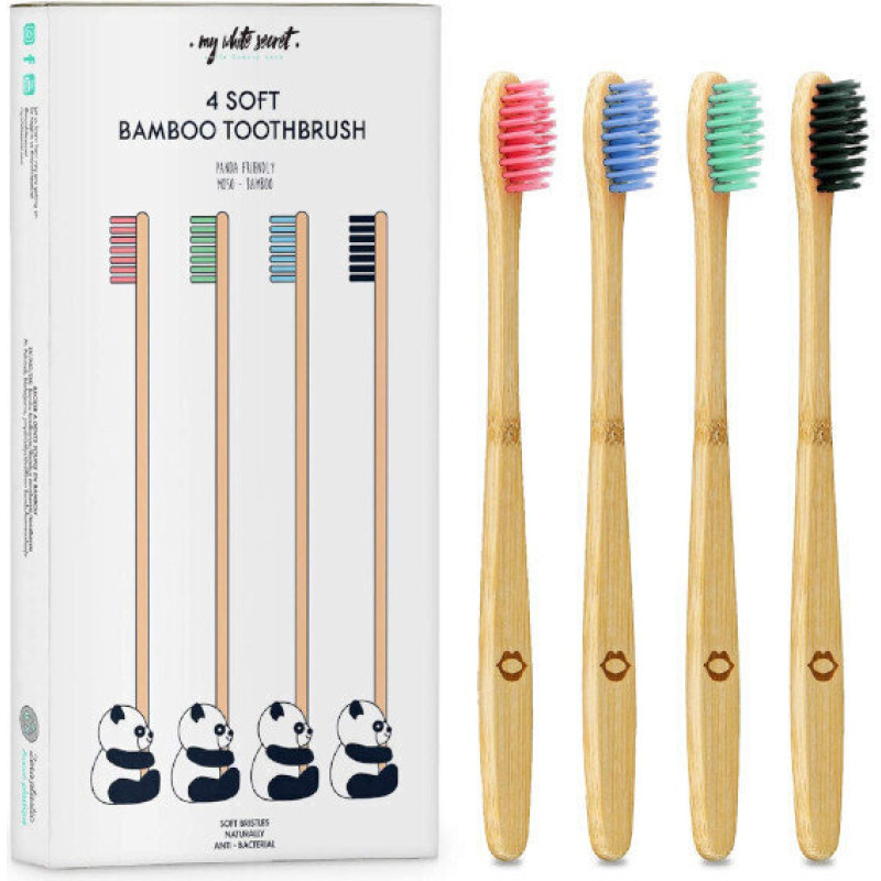 My White Secret Bambusa zobu birste (Bamboo Toothbrush) 4 gab.