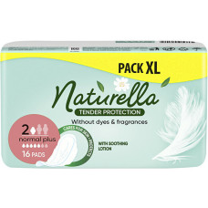 Higiēniskās paketes Naturella Normal Plus Tender Protection, bez aromāta, ar spārniņiem, 16 gab.