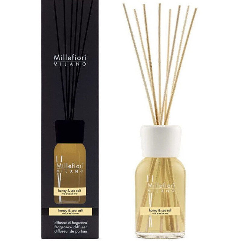 Mājas parfimērija ar nūjiņām Millefiori Milano Honey&Sea Salt, 250 ml