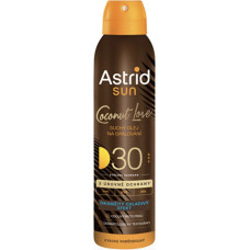 Saules aizsardzība Astrid Sun sausā eļļa Coconut Love SPF 30 ar vieglu kokosriekstu aromātu