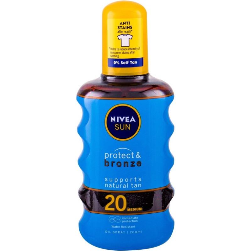 Iedeguma eļļas izsmidzināmā sauļošanās atbalsta SPF 20 Sun (Protect & Bronze Oil), 200 ml
