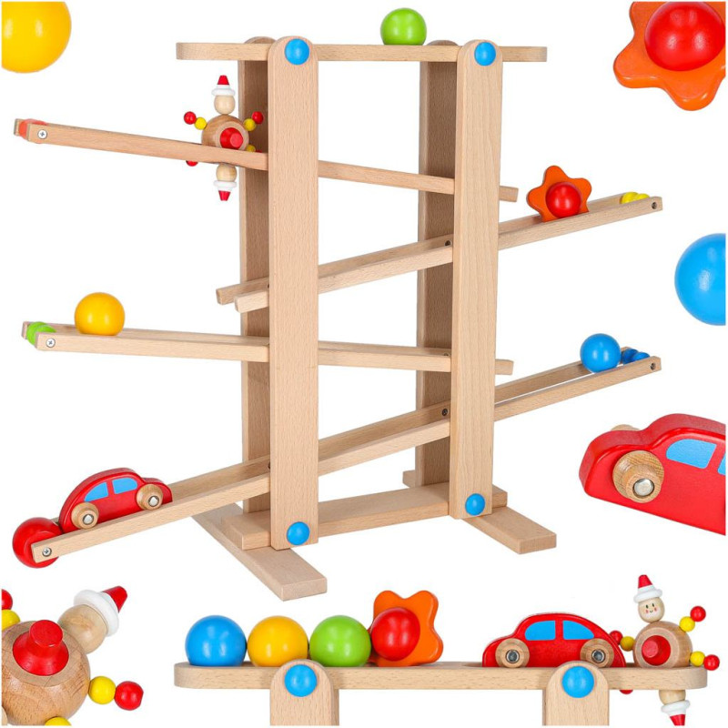 Koka montessori bumbiņu trase XXL