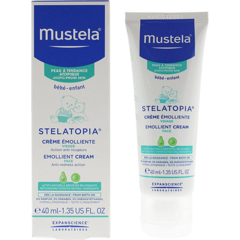 Krēmīgais mitrinātājs sejai - MUSTELA - Stelatopia - 40ml - Pret sarkanumu - Jūtīgai ādai