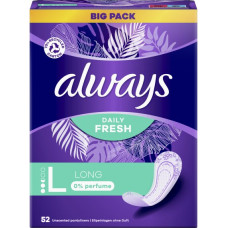 Higēniskās paketes Always Liners Long, 0% Perfume,  52gab.