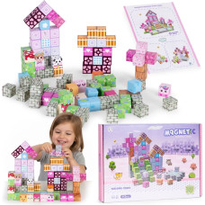 Multistore Magnetic construction blocks set for children 113 pieces