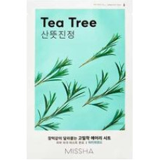 Missha Airy Fit Sheet Mask Tea Tree - Pl&aacute;t&yacute;nkov&aacute; maska s čistic&iacute;m a osvěžuj&iacute;c&iacute;m &uacute;činkem pro citlivou pleť