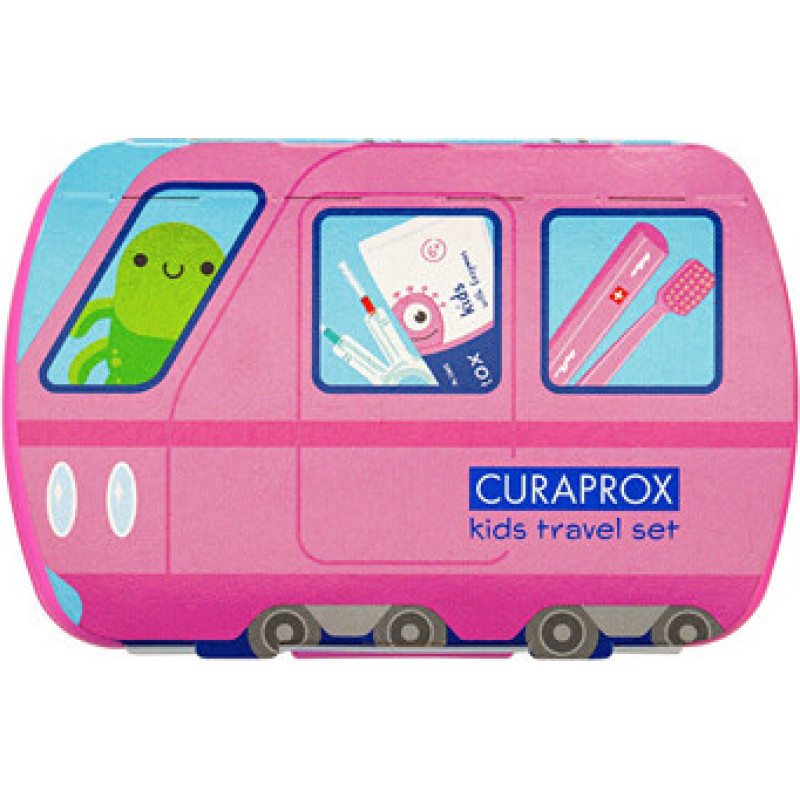 Curaprox Kids Travel Set ( růžov&yacute; ) - Cestovn&iacute; sada