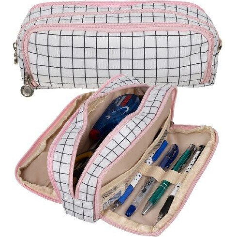 Trīskāršs salokāms zīmuļa korpuss - rūtains Maaleo 24514