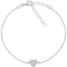 Romantic silver heart bracelet BR18W