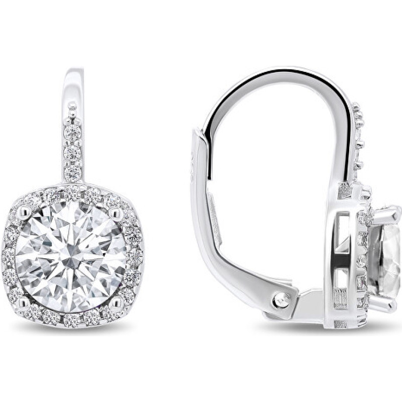 Charming silver earrings with zircons EA122W