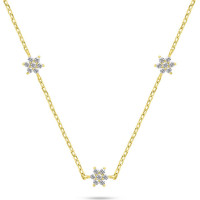 Charming gold-plated necklace with zircons NCL109Y