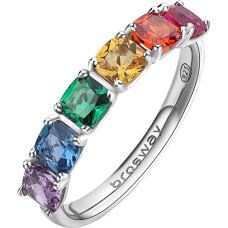 Fancy Joyful Rainbow Silver Ring FJR07 - Circuit: 52 mm