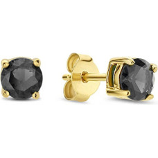 Gold-plated earrings with black zircon LJ2569