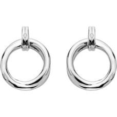 Silver dangle earrings with diamonds Aura DE824