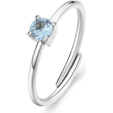 Steel ring with light blue cubic zirconia Dazzly SDZ35