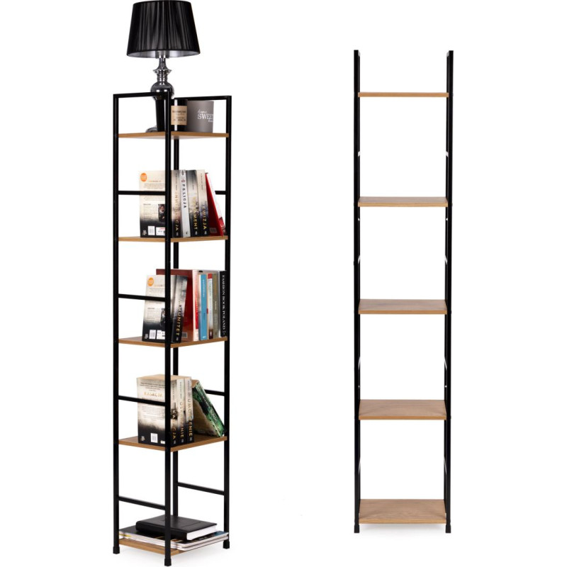 Modernhome Modern wooden shelf, metal frame LOFT, 5 shelves