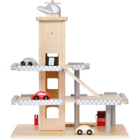 Ecotoys Large Wooden Garage Parking Track with Elevator + Cars ECOTOYS