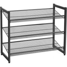 Leobert Black metal shoe rack, 3 levels