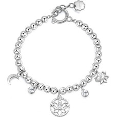 Steel beaded bracelet with Chakra BHKB115 pendants
