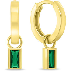 Minimalist round earrings 2in1 with cubic zirconia EA840YG