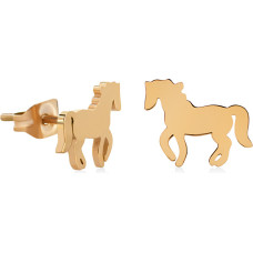 Decent gold-plated earrings Horse