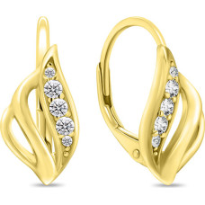 Decent Gold Plated Cubic Zirconia Earrings EA936Y