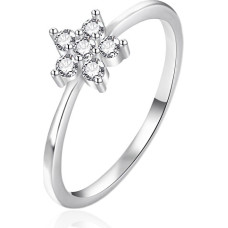 Silver ring with zircons Flower AGT-R38W - Circuit: 56 mm