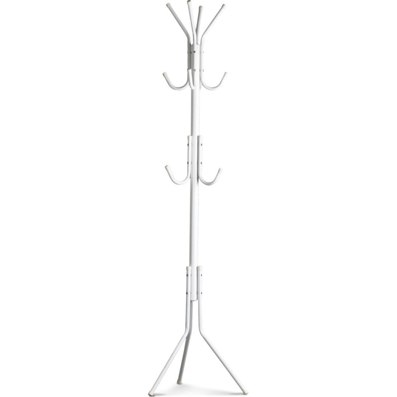 Modernhome Floor Standing coat rack with 11 hooks for clothes, metal, white &ndash; ModernHome