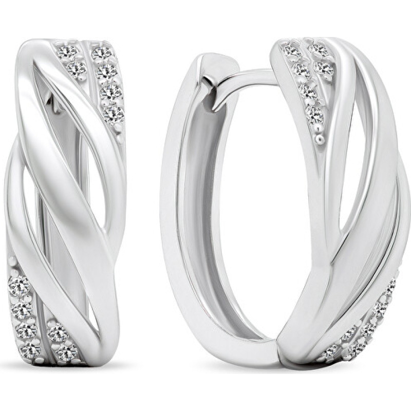 Timeless silver rings with zircons EA452W