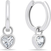 Silver earrings rings with hearts 2 in 1 EA528W