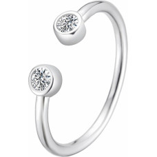 Open silver ring with zircons AGT-R33W - Circuit: 62 mm