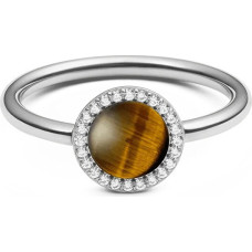 Unique ring with tiger eye and crystals Audrey DW00401209 - Circuit: 56 mm