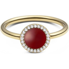 Gold-plated ring with red agate and crystals Audrey DW0040125 - Circuit: 54 mm