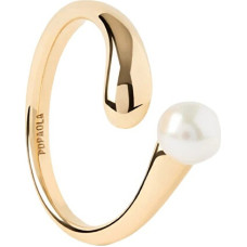 Gold-plated open ring with freshwater pearl La Perla AN01-E08 - Circuit: 52 mm