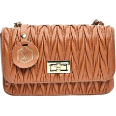 Women's leather crossbody handbag LV 2214 Cognac