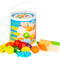 Multistore Wooden Vegetables and Fruits for Cutting 13 Pieces + Bucket