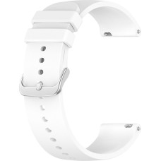 Univerzální silikonový řemínek se stříbrnou sponou 22 mm - White