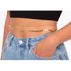 Modern double gilded waist chain