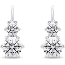 Sparkling silver earrings with zircons EA115W