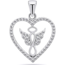 Playful silver pendant with zircons PT20W
