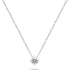 Minimalist silver necklace with zircon NCL73W