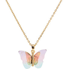 Gold-plated necklace with rainbow bow tie
