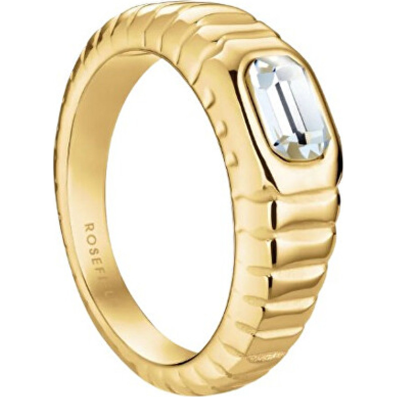 Stunning gold-plated steel ring with Iconic JROR crystal - Circuit: 54 mm