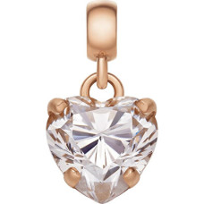 Gold-plated pendant with a clear heart Charms DW00400424