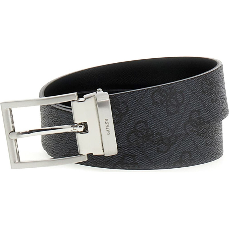 Men's reversible belt BMBCLOP5135-BLA - Belt length: 110 cm